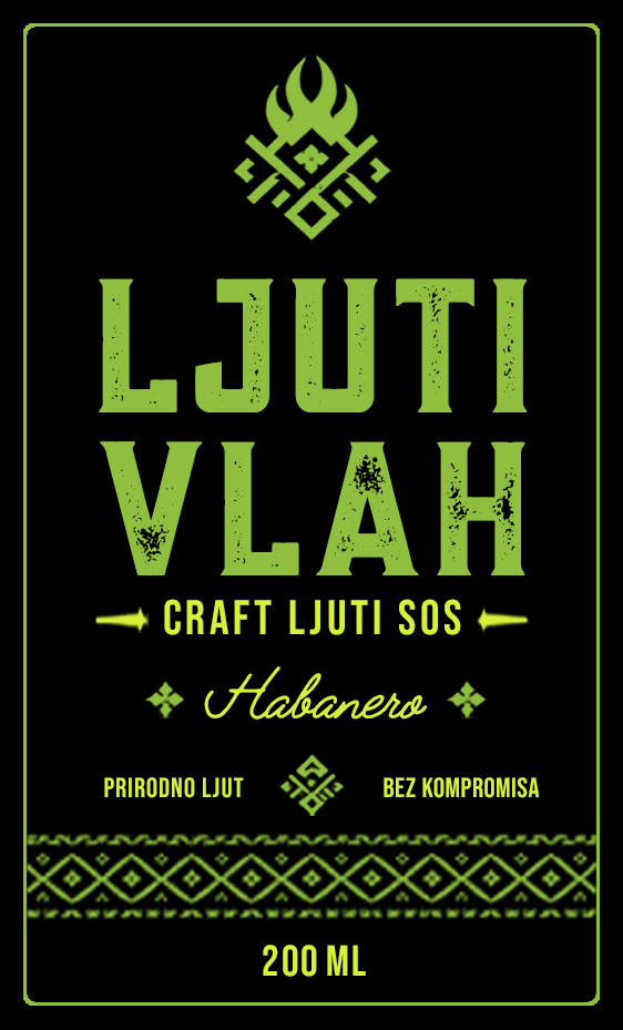 Habanero etiketa: craft ljuti sos, prirodno ljut, bez kompromisa, 200 ml